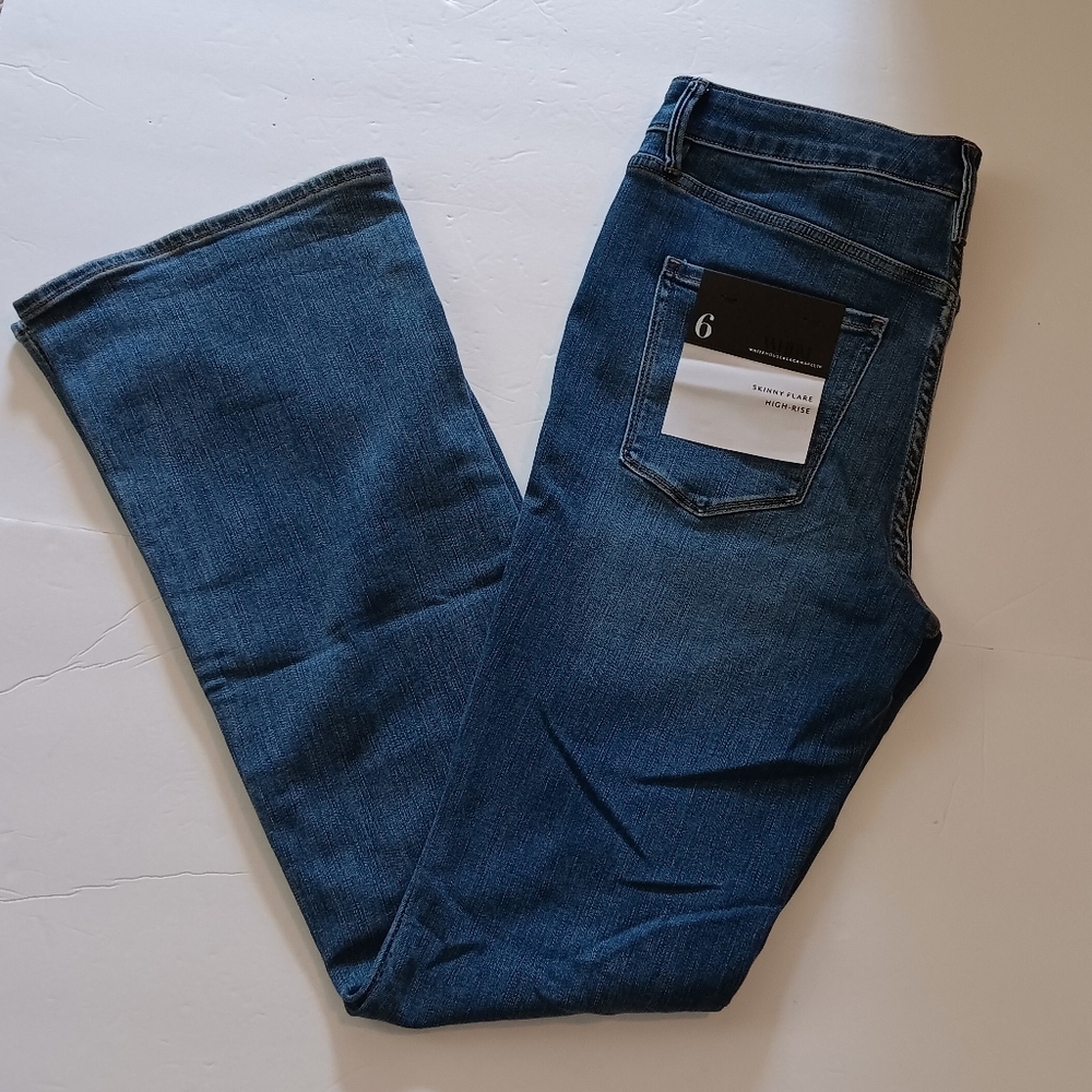WHBM High Rise Skinny Flare Jeans 6R NEW WITH TAGS
